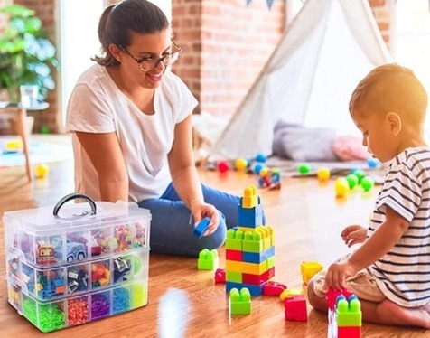 Image of the 3-Tier Stackable Craft Storage Boxes - 30 Adjustable Compartments