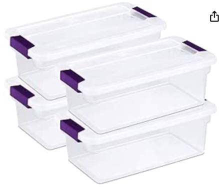 STERILITE 6-Quart Clearview Latch Box Storage Tote Container, ideal for storing Lego