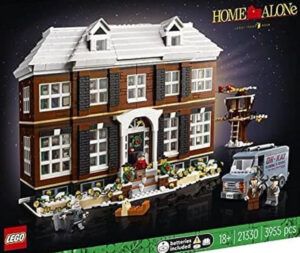 About Lego for adults, display of box set, Lego home alone house. Image links to the full review at Lou’s Bricks House.