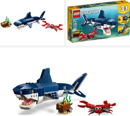 Images of Lego Creator 3-in-1 Deep Sea Creatures (31088) set. As highlighted in the post Top 20 Lego set for 12 year olds