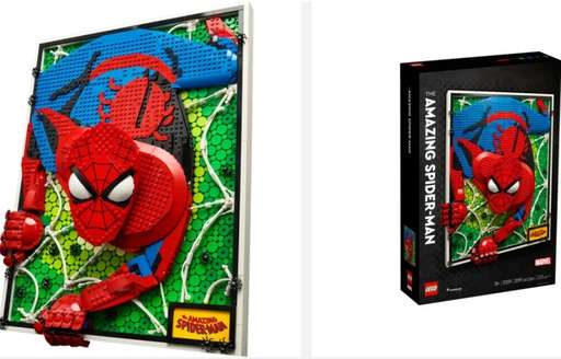 2 Images of The Amazing Spider-Man Lego Art set 31209