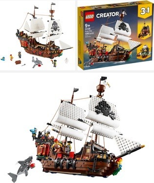 Image of the LEGO Creator 3-in-1 Pirate Ship (Set 31109). Sensory Toys For Kids With Autism Series At Lou’s Bricks House