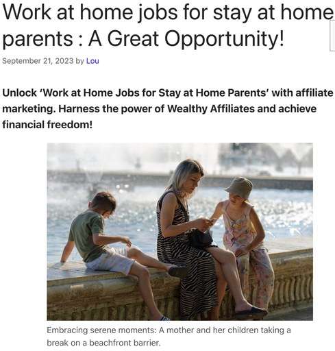 Header image from the post “Work at home jobs fro stay at home parents: A Great Opportunity!” At Lou’s Bricks House.