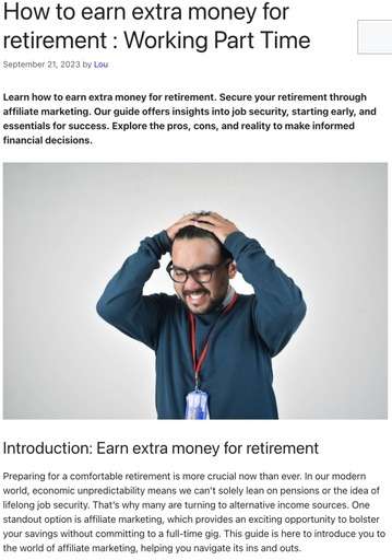 Header image from the post”How to earn extra cash for retirement: Working part time” at Lou’s Bricks House.