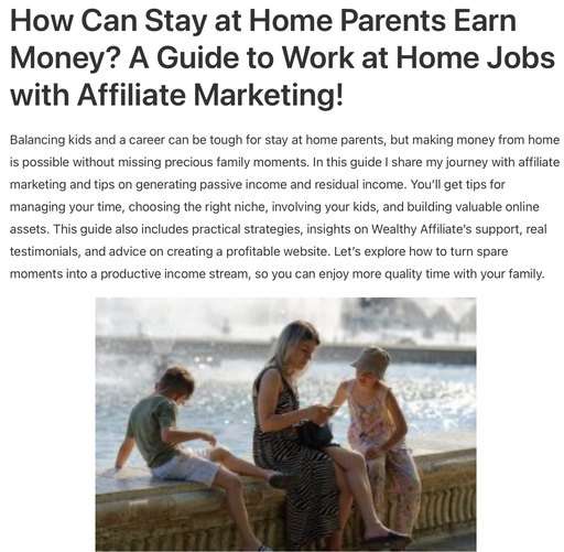 Header image from the post “ Work at Home Jobs for stay at Home Parents” at Lou’s brick’s House