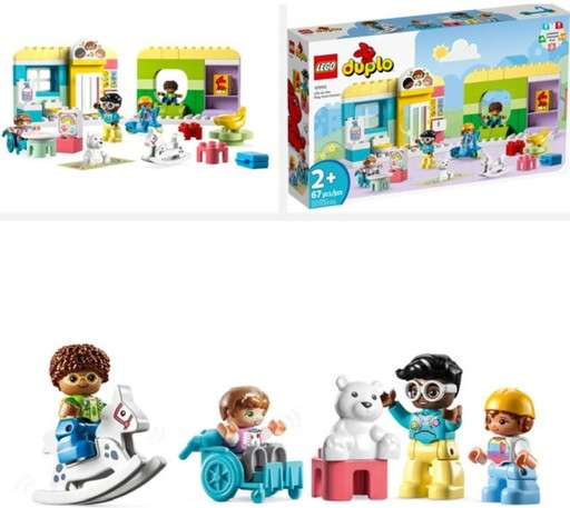 LEGO DUPLO daycare set showcasing vibrant and interactive play elements for toddlers, featuring a creative corner, daycare design, and various figures. Image links to amazon marketplace.