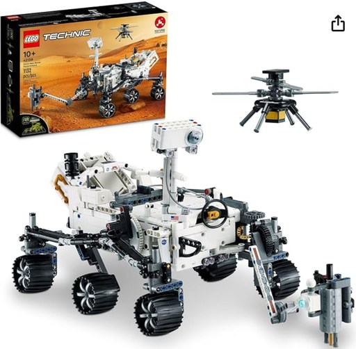 LEGO Technic NASA Mars Rover Perseverance set with 1,132 pieces, including a replica of the NASA Ingenuity Helicopter, ideal for children with ADHD and an interest in engineering and space exploration.