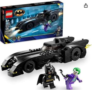 Image of the LEGO DC Batmobile: Batman vs. The Joker Chase 76224 Building Toy Set, This DC Super Hero Toy Features Batman's Iconic Vehicle with Weapons and a Minifigure Compatible Cockpit.