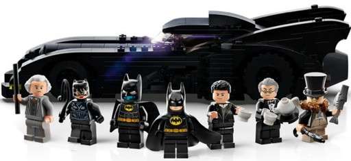 Image of the Lego Batman Batcave Shadowbox set, showing the minifigures and Batmobile