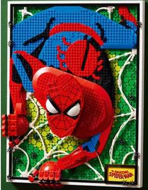 LEGO Art The Amazing Spider-Man 31209 displayed wall mounted Lego set