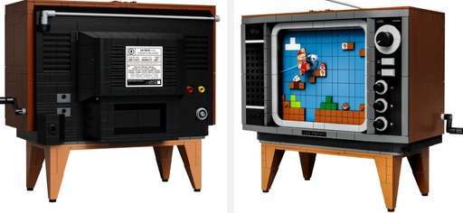 Front and back of the NES set displayed 