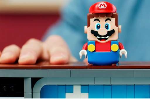 Close up image of the super mario figure on top of the tv