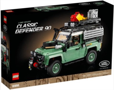 Image of the boxed set, Lego Icons Land Rover Classic Defender 90 building set (10317)