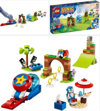 LEGO Sets Under $40 -Image of the set-LEGO Sonic the Hedgehog Sonic’s Speed Sphere Challenge 76990, link to Amazon.