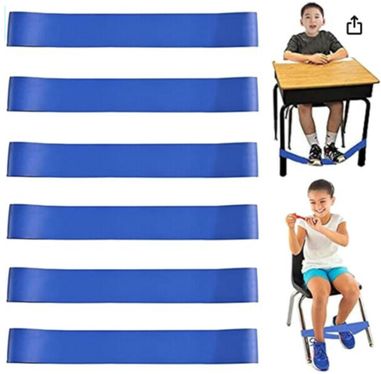 Image of GNAWRISHING Chair Bands, showing 2 children sitting in chairs with the product in use. Image links to amazon marketplace for more details and purchase option.