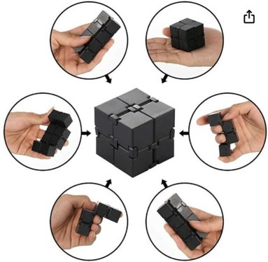 Image of Infinity Cube Sensory Fidget Toy by SMALL FISH: Best Fidget Toys for Autism. Image showing 6 playable positions. Image links to amazon marketplace.