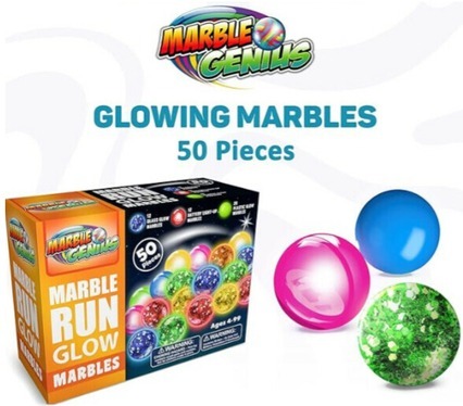 Image of Marble Genius Glow Marble Run Marbles: Best Fidget Toys for Autism. Image links to amazon marketplace for more details and purchase option.