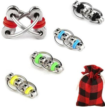 Image of 5 PCS Flippy Chain Fidget Toy by DonLeeving, including the pouch for storing. Image links to amazon for more details and purchase option.