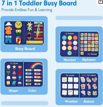 Image of hahaland Toddler Busy Board: Ideal Learning Toys for Autistic Toddlers.