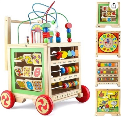 Wondertoys Wooden Activity Cube: Sensory and Learning.