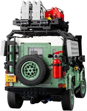 Rear view image of the LEGO Icons Land Rover Classic Defender 90 set