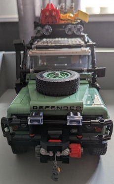 Front image of the LEGO Icons Land Rover Classic Defender 90 fully assembled set