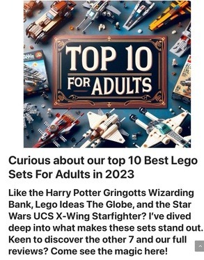 Header image of the post - Best Top 10 Lego Sets For Adults – 2023 Buyers Guide at Lou’s Bricks House