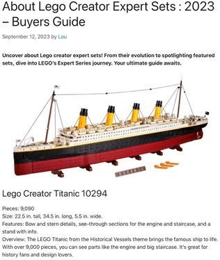 Header image of the post -About Lego Creator Expert Sets: 2023 – Buyers Guide