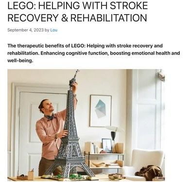 Header image of the post-LEGO: HELPING WITH STROKE RECOVERY AND REHABILITATION