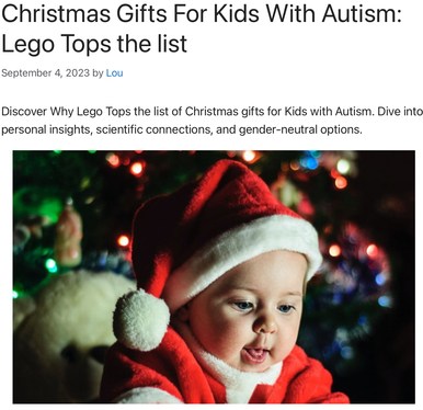 Header image of the post - Christmas Gifts For Kids With Autism: Lego Tops the list. At Lou’s Bricks House 