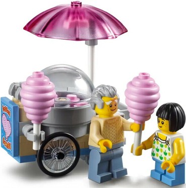 Image of the cotton candy stand of the Lego city Downtown Set