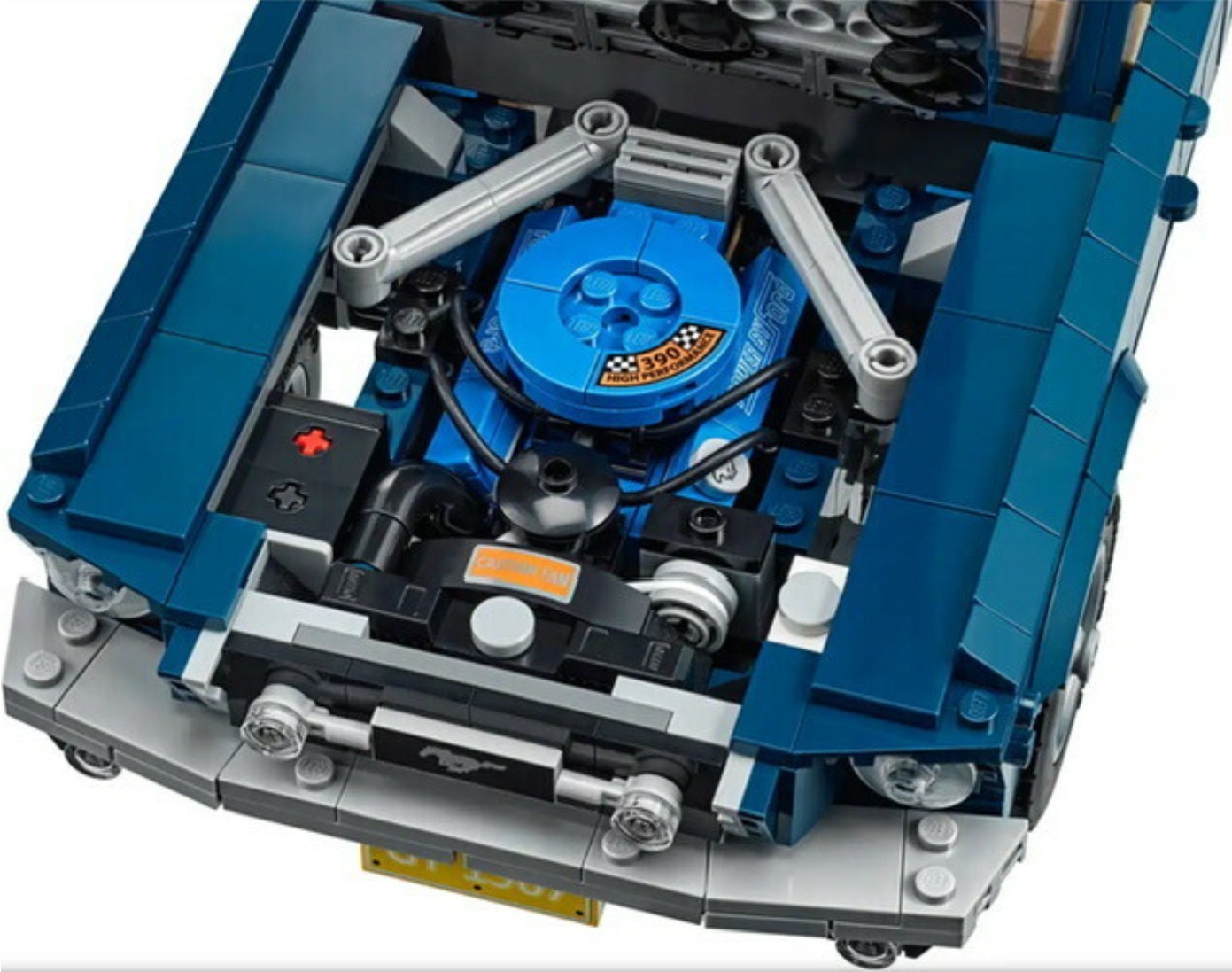 Image of Lego Mustang under the hood