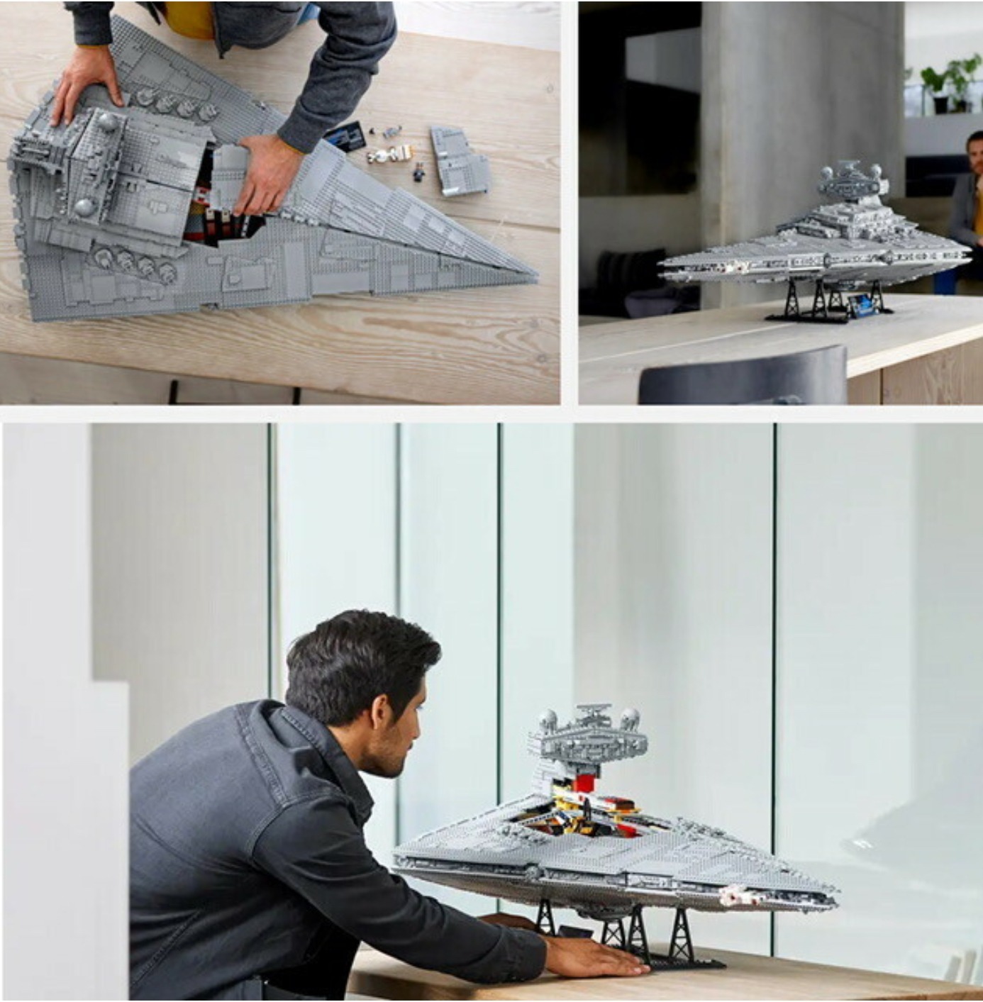 Live Photo images of the Lego Star Wars Star Destroyer on Display.