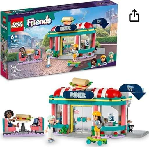 Unique LEGO Sets, Images of the LEGO Friends Heartlake Downtown Diner set 41728. Link to Amazon.