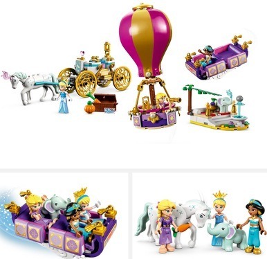 3 images of the LEGO Disney Princess Enchanted Journey set (43216). Image links to Amazon for more details and purchasing option.