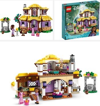 3 images of the LEGO Disney Asha’s Cottage set(43231). Image links to Amazon for more details and purchasing option.