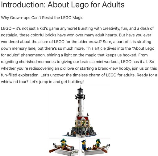 Header image from the post - About Lego for Adults   
Discover the Appeal of Lego for Adults, at Lou’s bricks house.