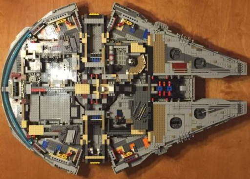 Building the interior of the Millennium Falcon set 