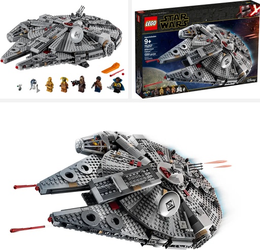 Images of the LEGO Star Wars Millennium Falcon set 75257. Link to Amazon