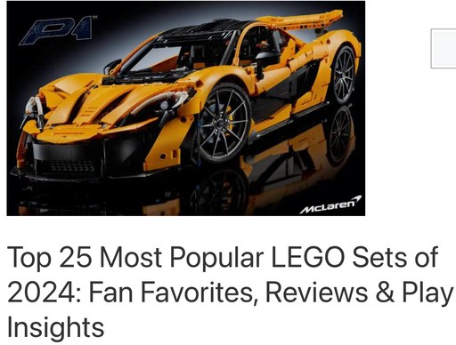 Header image from the post -Top 25 Most Popular LEGO Sets of 2024, at Lou’s Bricks House. Link to the article.