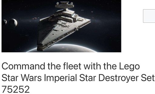 Header image from the post - Command the Fleet with the LEGO Star Wars Imperial Star Destroyer Set 75252, at Lou’s Bricks House. Link to the post.