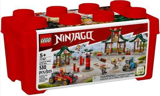 Cover image of the LEGO Ninjago Creative Brick Box set 71787 showcasing the box and included pieces for building ninja-themed structures.