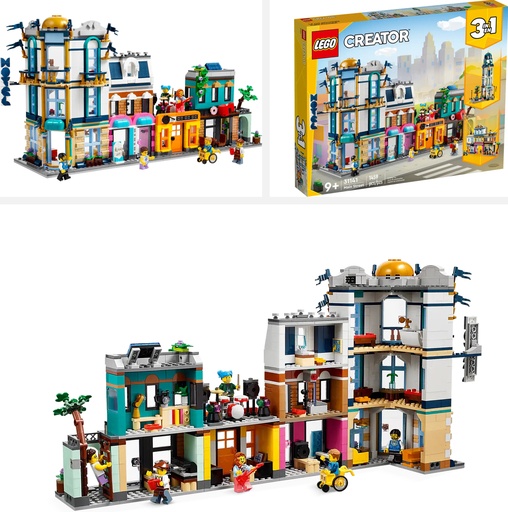 Images of the LEGO Creator Main Street set(31141). Link to amazon.