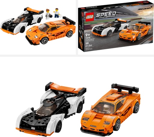 Image of the LEGO Speed Champions McLaren Solus GT & McLaren F1 LM (76918). Link to amazon.