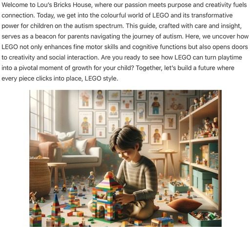 Header image from the post - Autism Guide for Parents: Can LEGO Unlock New Worlds for Your Child? Link to full article.