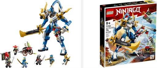 Image of the LEGO NINJAGO Jay’s Titan Mech (71785). Link to amazon.