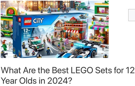 Header image for the post -What Are the Best LEGO Sets for 12-Year-Olds in 2024, at Lou’s Bricks House. Link to post.