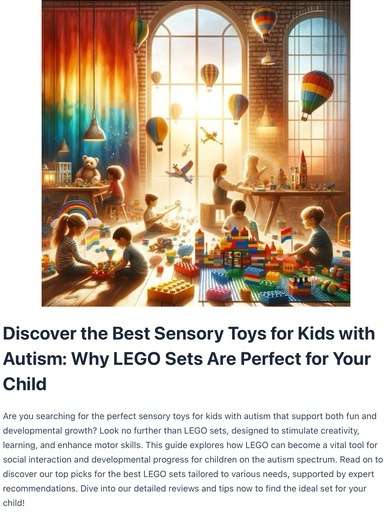 Header image from the post - The best sensory toys for kids with autism, Lego picks across the spectrum