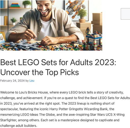 Header image from the post - Best LEGO Sets for Adults 2023: Uncover the Top Picks. Link to full article.