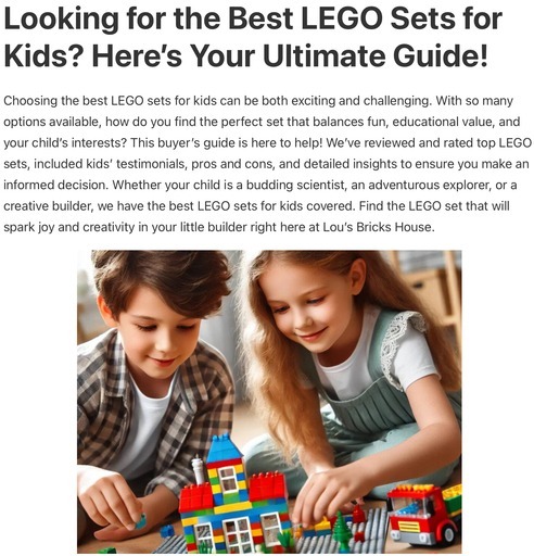 Header image from the post -the ultimate guide on the Best LEGO Sets For Kids, at Lou’s bricks house. Image links to the post.